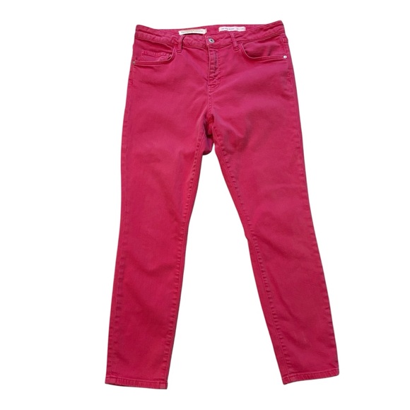 Pilcro & The Letterpress Mid Rise Skinny Stet Pink Jeans, Sz 32 - Picture 5 of 15